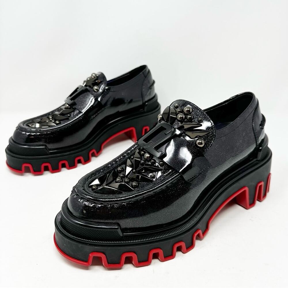 Christian Louboutin x Marvel The Amazing Loubi Patent Leather Loafers Size 37.5
